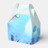 Leuke walvis onder Zee Waterverf jongen Baby showe Bedankdoosjes (Achterkant)