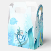 Leuke walvis onder Zee Waterverf jongen Baby showe Bedankdoosjes (Geopend)