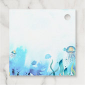 Leuke walvis onder Zee Waterverf jongen Baby showe Bedankjes Labels (Achterkant)