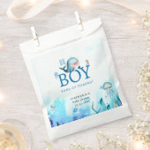 Leuke walvis onder Zee Waterverf jongen Baby showe Bedankzakje (Geknipt)