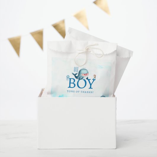 Leuke walvis onder Zee Waterverf jongen Baby showe Bedankzakje (Feest)