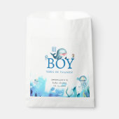 Leuke walvis onder Zee Waterverf jongen Baby showe Bedankzakje (Voorkant)