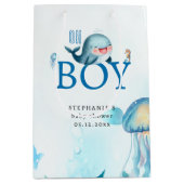 Leuke walvis onder Zee Waterverf jongen Baby showe Medium Cadeauzakje (Voorkant)