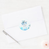 Leuke walvis onder Zee Waterverf jongen Baby showe Ronde Sticker (Envelop)