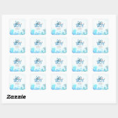 Leuke walvis onder Zee Waterverf jongen Baby showe Vierkante Sticker (Vel)