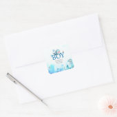 Leuke walvis onder Zee Waterverf jongen Baby showe Vierkante Sticker (Envelop)