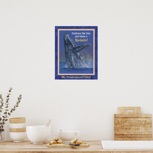 Leuke walvis print voor het klaslokaal Deep Blue B (Keuken)