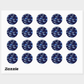 Leuke walvissen blauw ronde sticker (Vel)