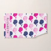 Leuke walvissen, Patroon van walvissen, Jouw naam Bad Handdoek (Handdoek)