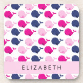 Leuke walvissen, Patroon van walvissen, Jouw naam Bier Onderzetter (Voorkant)