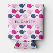 Leuke walvissen, Patroon van walvissen, Jouw naam Blikjeskoeler (Voorkant)