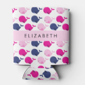 Leuke walvissen, Patroon van walvissen, Jouw naam Blikjeskoeler (Achterkant)