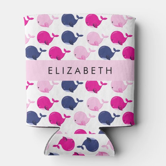 Leuke walvissen, Patroon van walvissen, Jouw naam Blikjeskoeler (Achterkant)