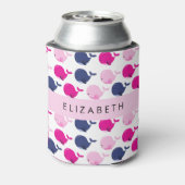 Leuke walvissen, Patroon van walvissen, Jouw naam Blikjeskoeler (Blikje Achterkant)