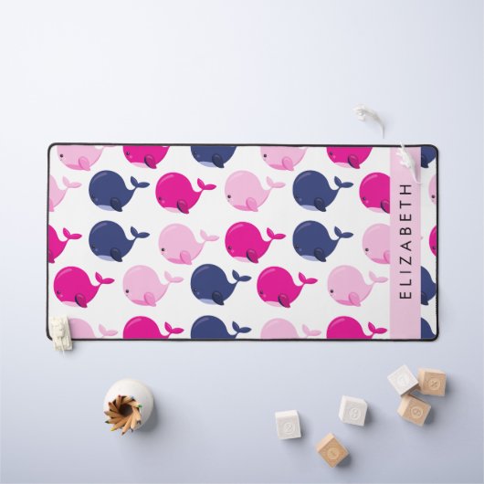 Leuke walvissen, Patroon van walvissen, Jouw naam Bureaumat (Kindertafel)