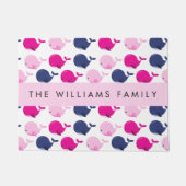 Leuke walvissen, Patroon van walvissen, Jouw naam Deurmat (Voorkant)