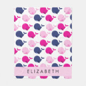 Leuke walvissen, Patroon van walvissen, Jouw naam Fleece Deken (Voorkant)