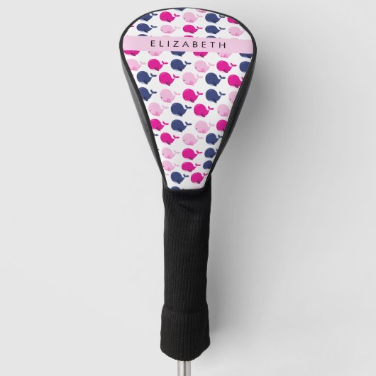 Leuke walvissen, Patroon van walvissen, Jouw naam Golfheadcover (Voorkant)