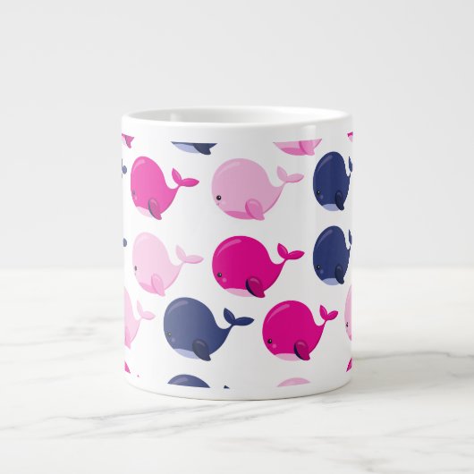 Leuke walvissen, Patroon van walvissen, Jouw naam Grote Koffiekop (Voorkant)