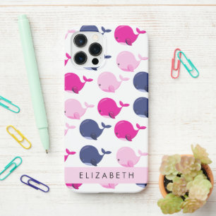 Leuke walvissen, Patroon van walvissen, Jouw naam iPhone 12 Pro Hoesje