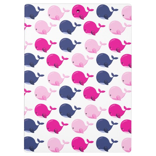 Leuke walvissen, Patroon van walvissen, Jouw naam Klembord (Achterkant)