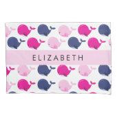 Leuke walvissen, Patroon van walvissen, Jouw naam Kussensloop (Voorkant)