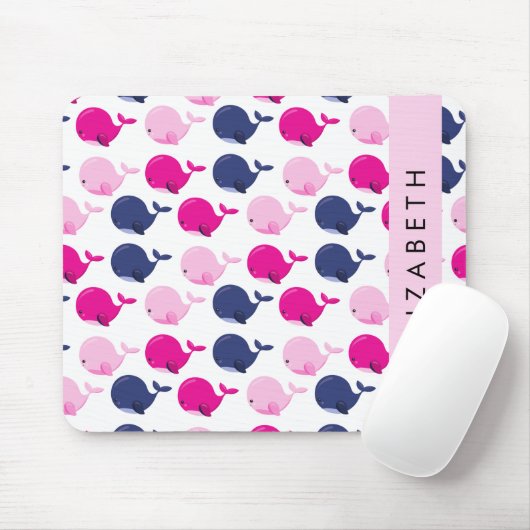 Leuke walvissen, Patroon van walvissen, Jouw naam Muismat (Met muis)