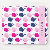 Leuke walvissen, Patroon van walvissen, Jouw naam Muismat (Voorkant)