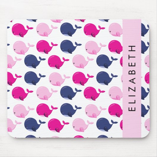 Leuke walvissen, Patroon van walvissen, Jouw naam Muismat (Voorkant)