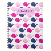 Leuke walvissen, Patroon van walvissen, Jouw naam Notitieboek (Voorkant)