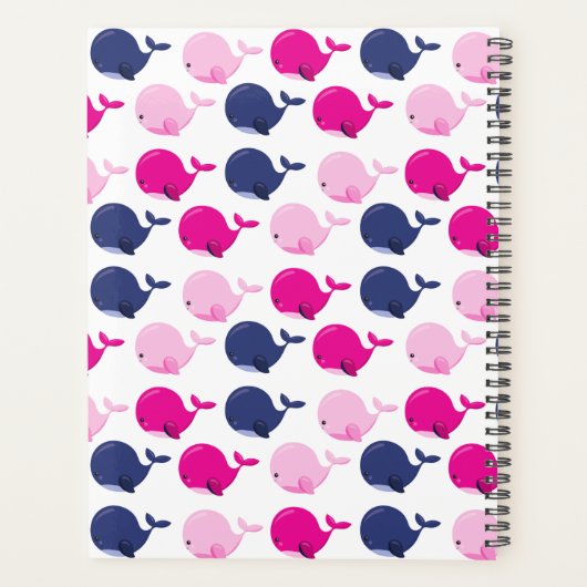Leuke walvissen, Patroon van walvissen, Jouw naam Planner (Achterkant)