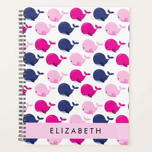 Leuke walvissen, Patroon van walvissen, Jouw naam Planner (Voorkant)