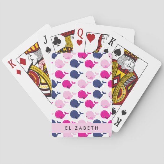 Leuke walvissen, Patroon van walvissen, Jouw naam Pokerkaarten (Achterkant)