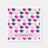 Leuke walvissen, Patroon van walvissen, Jouw naam Servet (Voorkant)