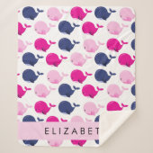 Leuke walvissen, Patroon van walvissen, Jouw naam Sherpa Deken (Voorkant)