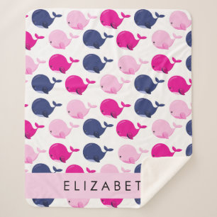 Leuke walvissen, Patroon van walvissen, Jouw naam Sherpa Deken