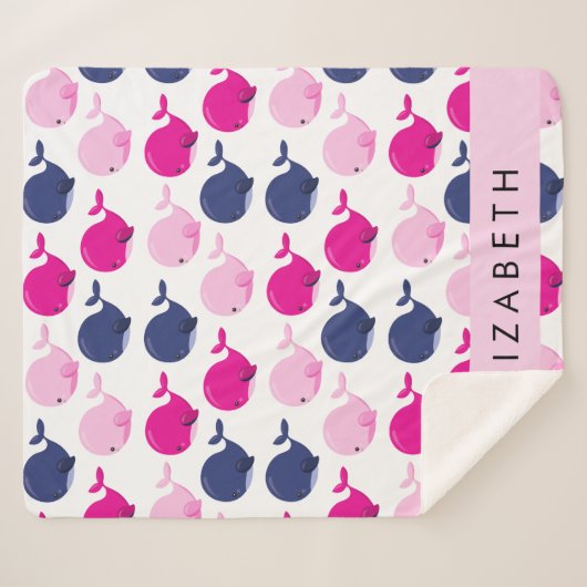 Leuke walvissen, Patroon van walvissen, Jouw naam Sherpa Deken (Voorkant (horizontaal))