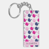 Leuke walvissen, Patroon van walvissen, Jouw naam Sleutelhanger (Voorkant Links)