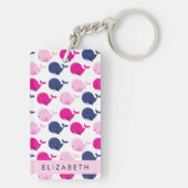 Leuke walvissen, Patroon van walvissen, Jouw naam Sleutelhanger (achterkant)