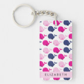 Leuke walvissen, Patroon van walvissen, Jouw naam Sleutelhanger (Voorkant)