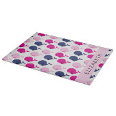 Leuke walvissen, Patroon van walvissen, Jouw naam Snijplank (Hoek)