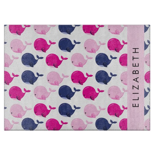 Leuke walvissen, Patroon van walvissen, Jouw naam Snijplank (Voorkant)