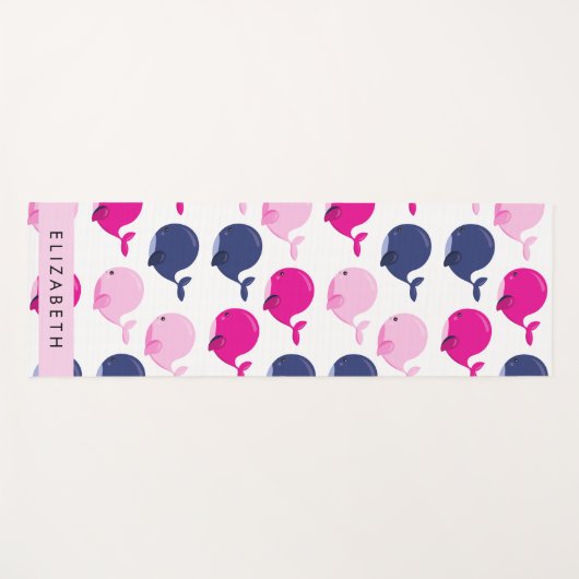 Leuke walvissen, Patroon van walvissen, Jouw naam Yogamat (Voorkant (horizontaal))