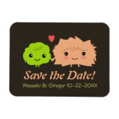 Leuke Wasabi en Ginger Bruiloft Save the Date Magneet (Horizontaal)