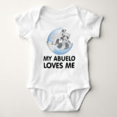 Leuke wasbeer bloem Mijn Abuelo houdt van mij Romper (Voorkant)