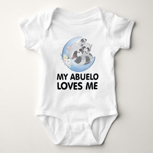 Leuke wasbeer bloem Mijn Abuelo houdt van mij Romper (Voorkant)