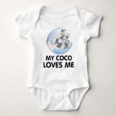 Leuke wasbeer bloem Mijn Coco houdt van mij Romper (Voorkant)
