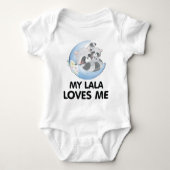 Leuke wasbeer bloem mijn lala houdt van me romper (Voorkant)