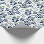 Leuke wasbeer bos dier gelukkige verjaardag cadeaupapier (Hoek)