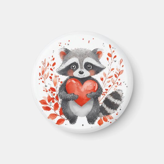 Leuke wasbeer met hart voor Valentijnsdag Magneet (Voorkant)